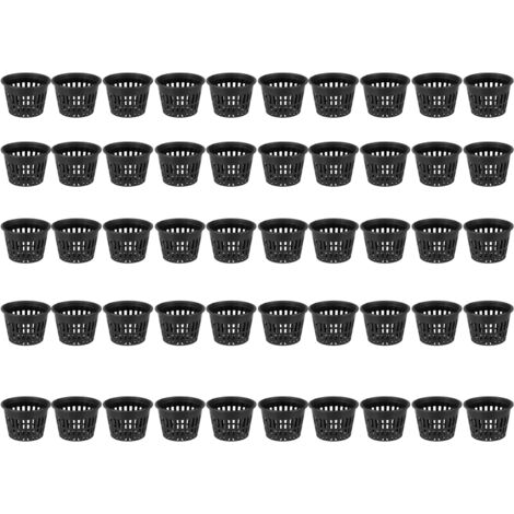 Lot de 50 pots ronds en plastique à mailles perforées de 7,6 cm (3 pouces) pour la culture hydroponique, idéaux pour les plantes de balcon ou de bureau.