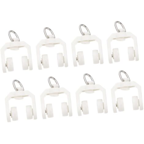 Lot de 50 poulies silencieuses pour rails à rideaux – Flexibles et durables – Accessoires de quincaillerie pour voilages et rideaux de séparation – Adaptées aux rails standard