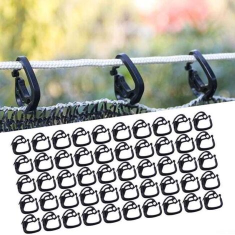 Lot de 50, pour fixer les voiles et les filets de clôture.