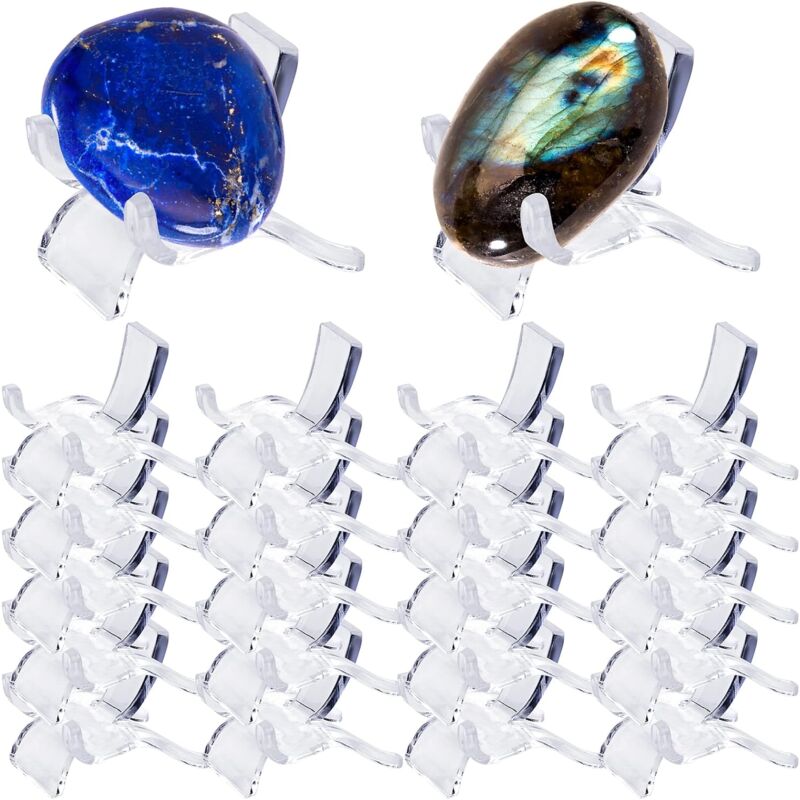 Lot de 50 présentoirs en acrylique pour petits objets de collection - Présentoir en plastique transparent pour exposer des géodes - Agate minérale