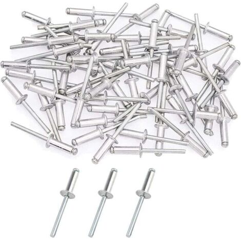 Lot de 50 rivets aveugles en alliage d'aluminium de qualité industrielle pour différentes pièces métalliques