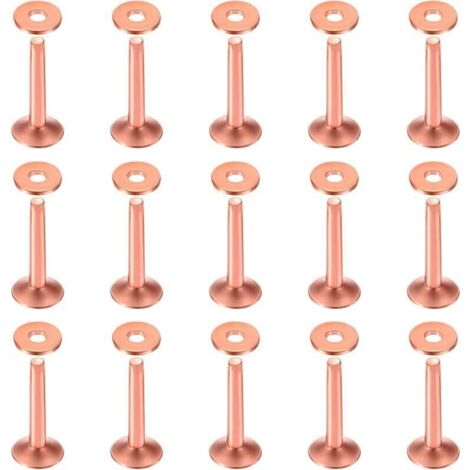Lot de 50 rivets et fraises en cuivre de 10 × 3,3 × 19 mm pour ceintures, portefeuilles, colliers, produits en cuir, loisirs créatifs