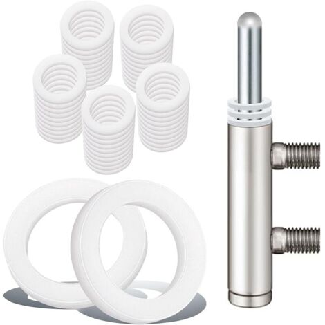 Lot de 50 rondelles de charnière de porte en plastique - 10,2 mm x 15 mm - Charnière plate en nylon pour porte de portail extérieur - 1 mm (25 pièces) et 2 mm (blanc)