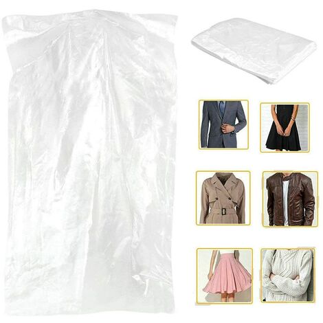 Lot De 50 Sacs À Vêtements Transparents, Housse Anti-Poussière, Vêtements Suspendus Anti-Poussière Pour Nettoyeur À Sec, Rangement À Domicile, Voyage, Placard De Rangement De Vêtements.