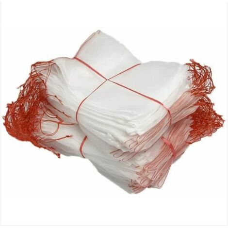 Lot de 50 sacs en filet anti-insectes, clôture de jardin en nylon, sacs de protection réutilisables pour plantes fruitières, sacs de raisin résistants aux oiseaux avec cordon de serrage (25 x 15 cm (5