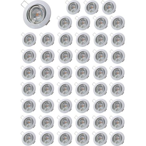 Lot de 50 Spot led ronde blanc orientable 38° blanc chaud