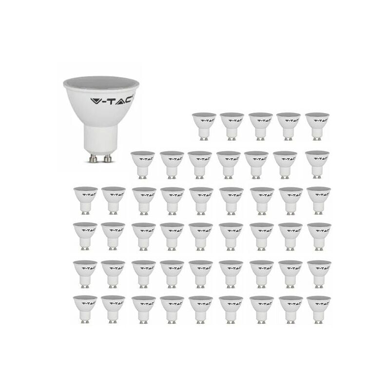 V-tac - Lot de 50 Spots led GU10 4,5W 100° Opal VT-1975 - 110 ° - Blanc froid - 6500K