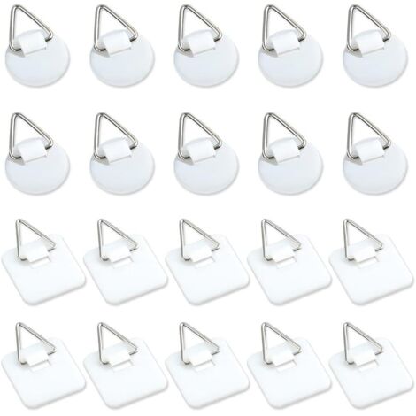 Lot de 50 supports adhésifs invisibles de 2,5 cm, supports verticaux adhésifs pour plaques murales, plaques murales pour assiettes, tableaux, art décoratif (blanc)
