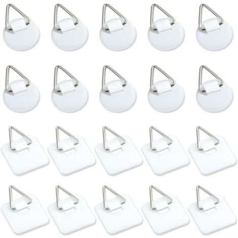 Lot de 50 supports adhésifs invisibles de 2,5 cm, supports verticaux adhésifs pour plaques murales, plaques murales pour assiettes, tableaux, art décoratif (blanc)