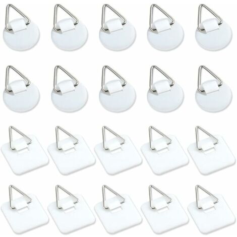 Lot de 50 supports adhésifs invisibles de 2,5 cm, supports verticaux adhésifs pour plaques murales, plaques murales pour assiettes, tableaux, art décoratif (blanc)-LIAIKI