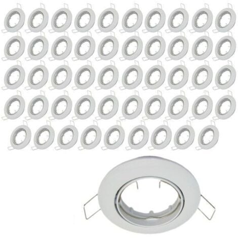 Lot de 50 supports encastrable orientable blanc D82