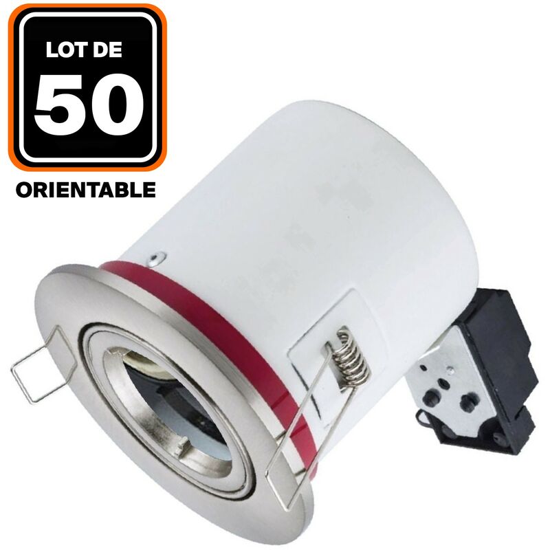 

Lot de 50 Supports Spot BBC Orientable INOX IP20 avec Douille GU10