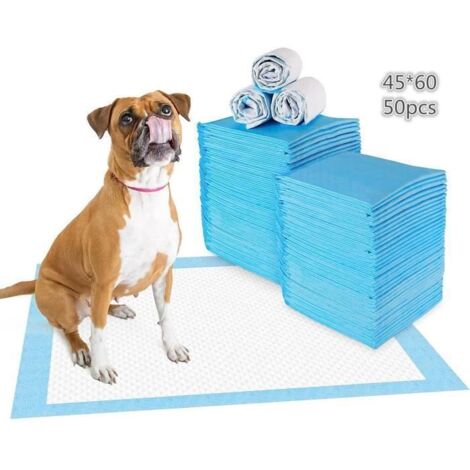 Lot de 50 Tapis éducateurs pour Chiots Tapis Absorant Couche inférieure imperméable 60 x 45 cm