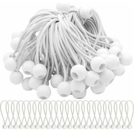 Lot de 50 tendeurs élastiques avec boules élastiques pour chapiteaux, tentes, banderoles et bâches.