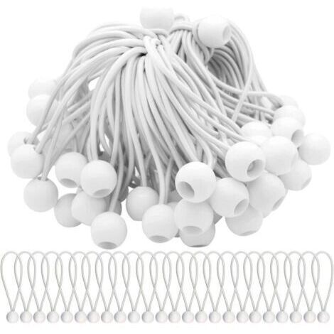 Lot de 50 Tendeurs élastiques  - Avec boules - Pour chapiteaux, tentes, bannières et bâches