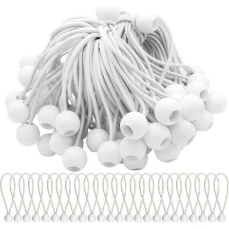 Lot de 50 Tendeurs élastiques - Avec boules - Pour chapiteaux, tentes, bannières et bâches
