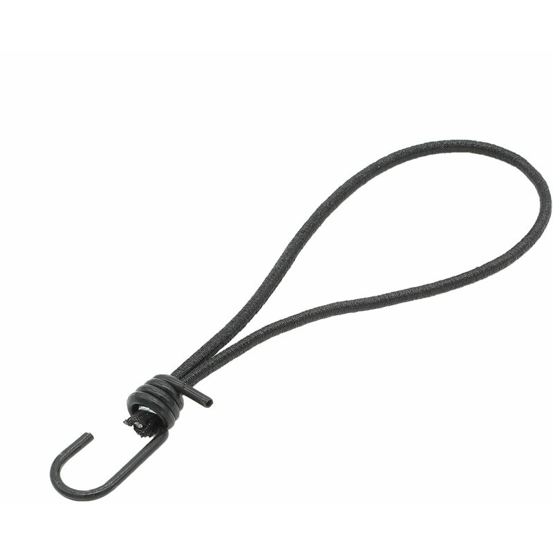 Lot de 50 tendeurs sandows élastiques avec 1 crochet et boucle - 26 cm - Noir Linxor
