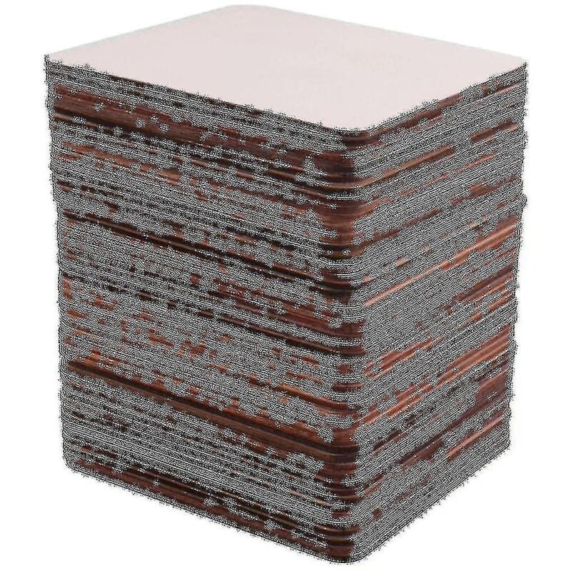 Lot de 50 tranches de bois carrées non finies vierges de 4 x 4 pouces, pour sous-verres, pyrogravure, peinture, écriture, ph