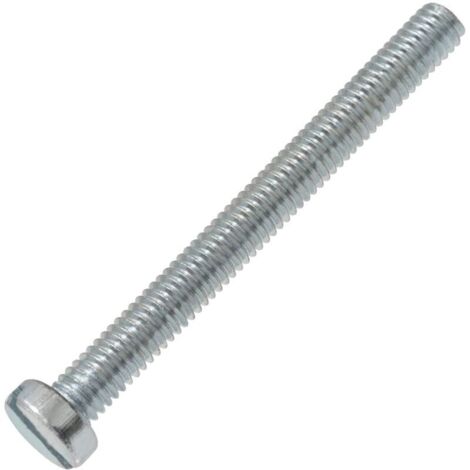 Lot de 50 Vis à métaux à tête cylindrique M4x40 mm à empreinte fendue S - boulon d'assemblage - DIN 84 - dureté 4.8 - en acier zingué - couleur argent