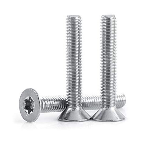 Lot de 50 vis à tête fraisée à six pans creux en acier inoxydable 304 M4 x 8, 10, 12, 16, 20, 25, 30 mm (M4 × 30)