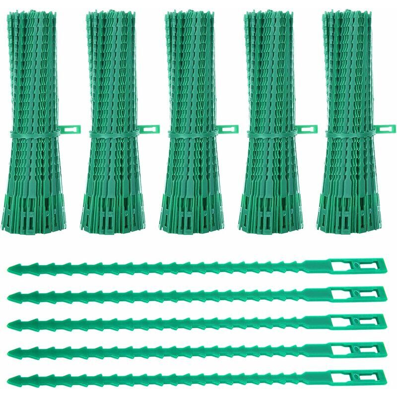 Lot de 500 Attaches de Plantes, 17CM Attaches de Jardin Réglable Liens de Serrage en Plastique pour Jardin Flexible, Attache Tomates de Câble de