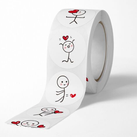 Lot de 500 autocollants en forme de cœur pour la Saint-Valentin, 12 modèles, pour décoration de mariage, pour enfants, cadeau