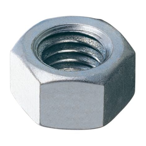 Lot de 500 e'crous hexagonaux galvanise's 6MA pas 1 en acier galvanise' classe 6S UNI 5588 - DIN 934