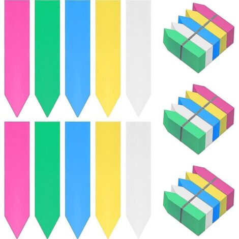 Lot de 500 étiquettes imperméables en plastique de 10 x 2 cm pour potager, disponibles en 5 couleurs - Panneaux de signalisation pour pépinière, semis et jardin