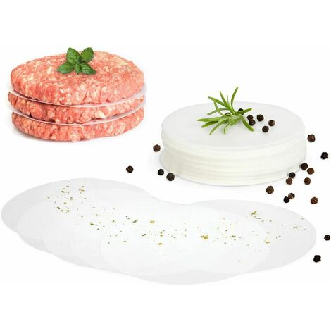 Lot de 500 feuilles de papier antiadhésive pour presse à steak haché - ∅ 11 cm - idéal pour cuisiner des steak haché et faire des hamburgers