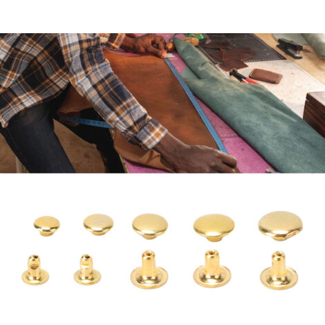 Lot de 500 rivets en cuir de 6 mm, 7 mm, 8 mm, 9 mm et 10 mm, comprenant des capuchons et des clous de 8 x 6 mm, pour la décoration de vêtements, chaussures, sacs et autres articles de loisirs créatif