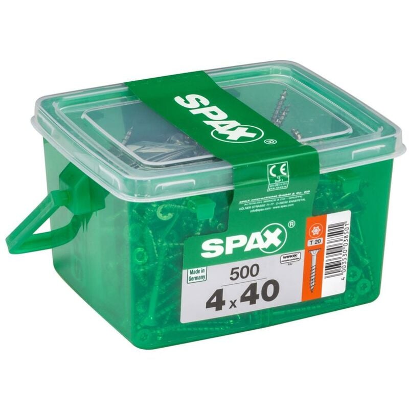 Lot de 500 vis acier tête fraisée torx Diam.4 mm x L.40 mm - Spax