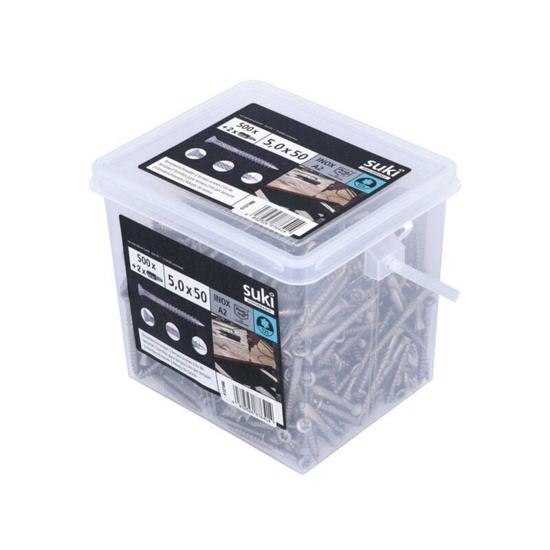 SUKI Lot de 500 vis terrasse inox tête fraisée SUKI, Ø5 x L.50 mm