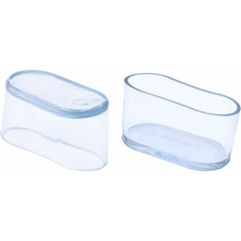 Lot de 52 Embouts de Pieds de Chaise Ovales Transparents en PVC Souple pour Pieds de Chaise et de Table 16 x34 mm (1,6x 3,4 cm), Ensoleillé