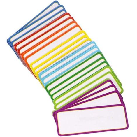 Lot de 54 aimants pour tableau blanc, 9 couleurs - 29 x 79 mm - aimants inscriptibles