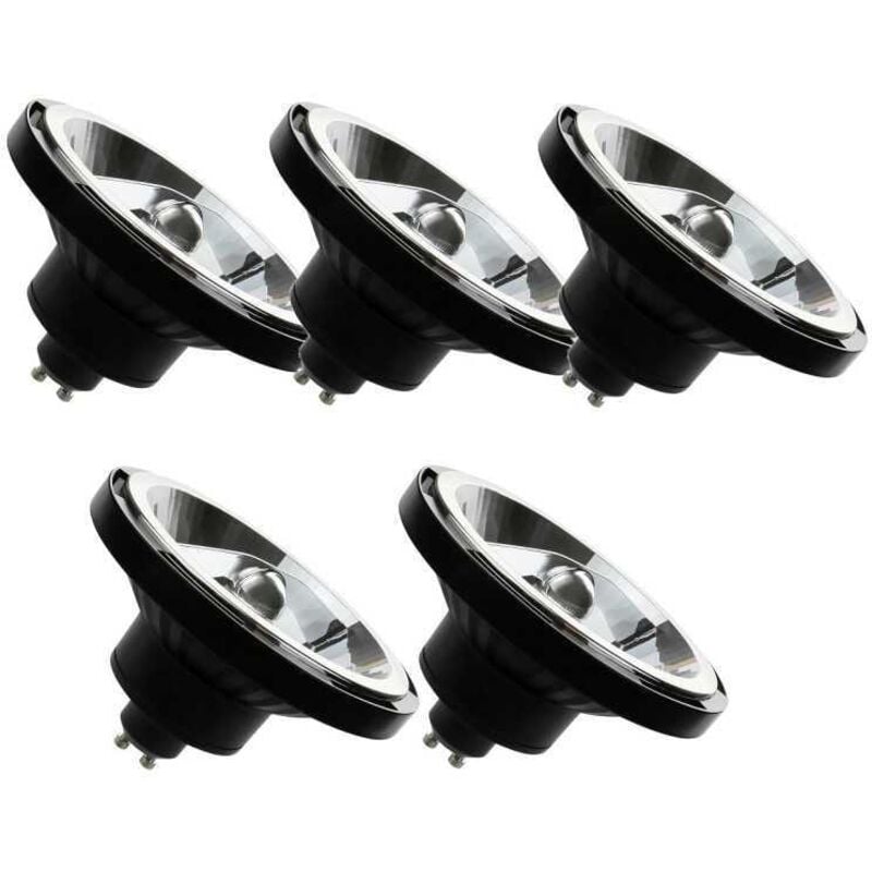 Lot de 5 Spot led AR111 GU10 12 watts, blanc neutre 4000K 45° 1050lm