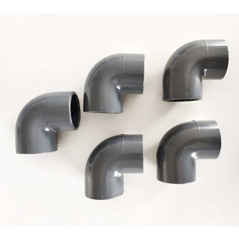 Lot de 5X Coudes 90° 40mm 4cm PVC Pression PN16 / Piscine et arrosage 40mm F/F