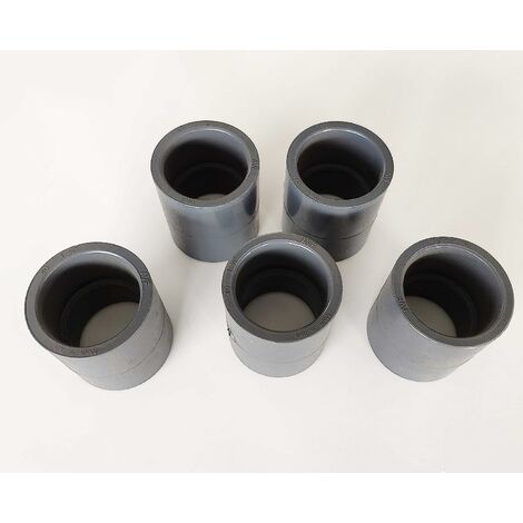Lot de 5X Manchons PVC Pression / 40 mm intérieur F/F PN16 / Piscine et arrosage/égale 40mm