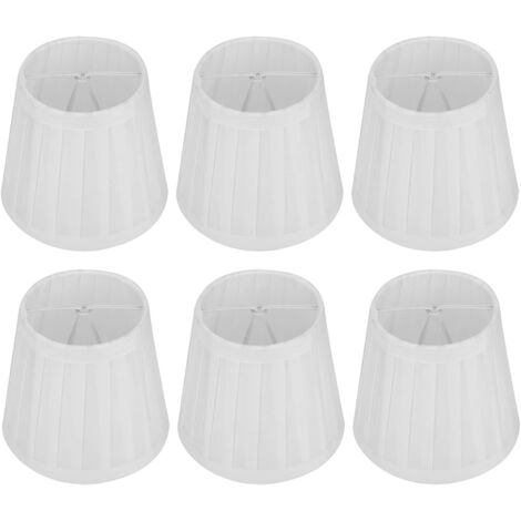 Lot de 6 abat-jour en tissu, petits abat-jour blancs pour lampes de table, lampadaires, appliques et lampes de bureau (11 x 12 x 15 cm).