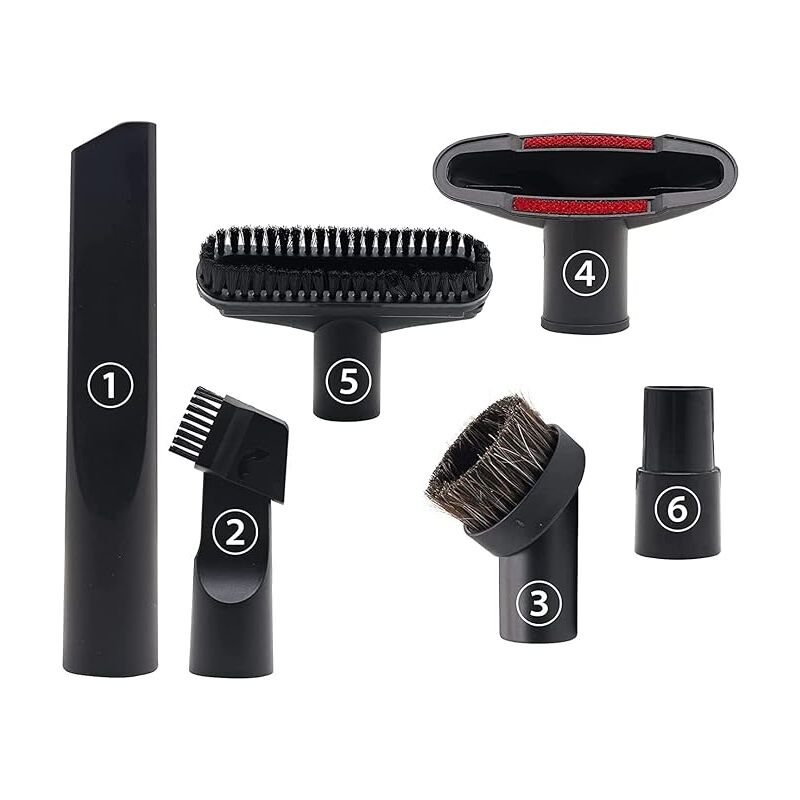 Lot de 6 accessoires pour aspirateurs de 32 mm et 35 mm pour Karcher, Rowenta, Hoover, Xoiture, Bosch, Miele.