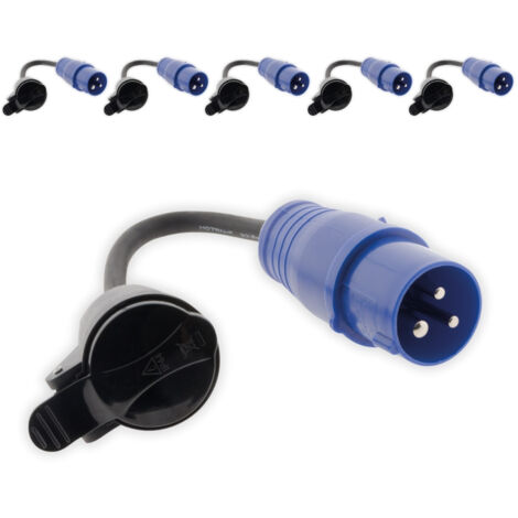 Lot de 6 adaptateurs caravane femelle 16A en mâle CEE17 - Zenitech