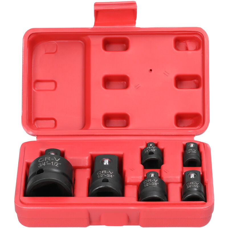 Asupermall - Lot de 6 adaptateurs d'impact à impact Adaptateur de convertisseur de douille 1/4' 3/8' 1/2' 3/4' pour les conversions de tournevis à