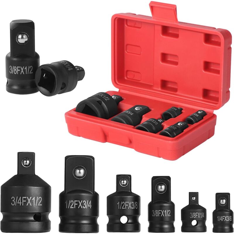Lot de 6 adaptateurs pour clé à douille réducteurs pour convertisseur de douilles 1/4', 3/8', 1/2', 3/4'