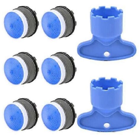Lot de 6 aérateurs de robinet M18,5 + 2 outils de démontage d'aérateur, kit de remplacement pour baignoire ou kit de restriction de débit de 18,5 mm et aérateur
