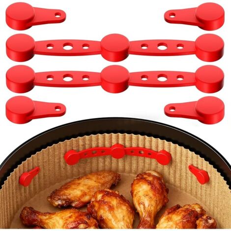 Lot de 6 aimants pour friteuse à air chaud - Clips magnétiques en silicone de qualité supérieure - Résistants à la chaleur - Aimants pour friteuse à air chaud - Boucle magnétique en