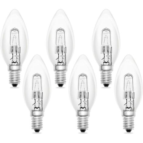 Lot de 6 Ampoule C35 E14 230V,28w, Transparentes Bougie E14 Dimmable Blanc Chaud 2700K, Ampoules à Bougies C35 pour Lustres, Appliques, Plafonniers