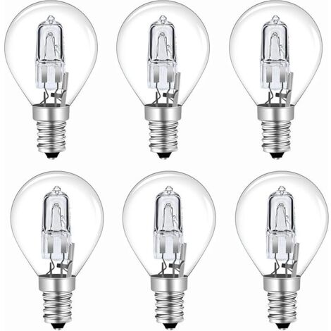 Lot de 6 Ampoule G45 E14 28W, Dimmable Blanc Chaud 2700K Transparent Ampoule Globe G45 E14 AC 230V 370LM pour Lustre, Applique, Lampadaire