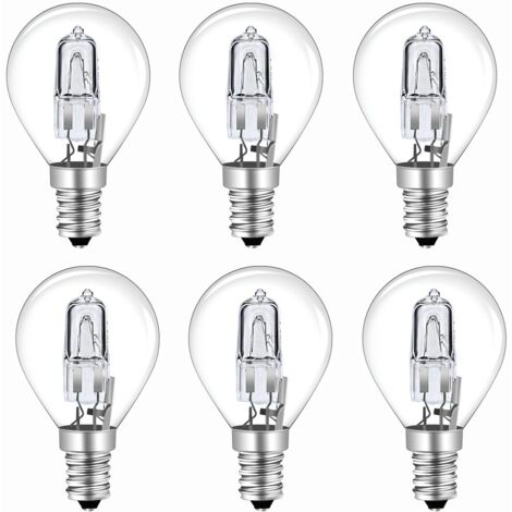 Lot de 6 Ampoule G45 E14 42W Dimmable, AC 230V 613LM Blanc Chaud 2700K, Transparent Ampoule Globe Clair G45 E14 pour Lustre, Applique, Lampadaire