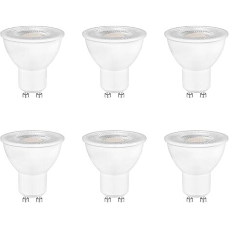 Lot de 6 Ampoule LED GU10 Spot, 5W Équivalent Halogene 50W, 500 Lumens, Blanc Chaud 2700K, AC 220-240V, MR16 LED Spot, 120° Larges Faisceaux, Non-Dimmable, Économie d'Énergie