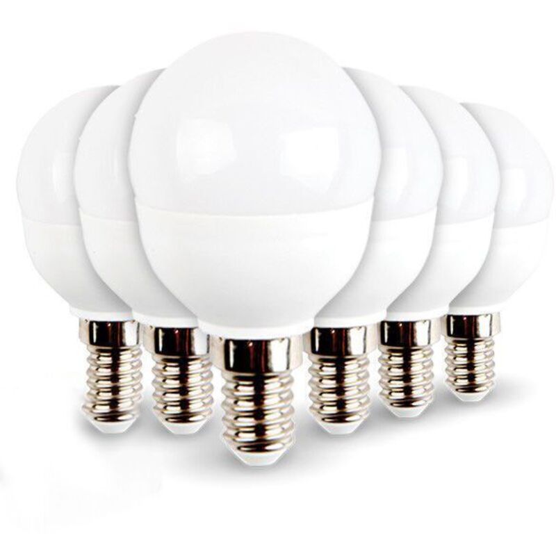 Eclairage Design - Lot de 6 ampoules led E14 Mini Globe 5.5W 470 lumens Température de Couleur: Blanc neutre 4000K