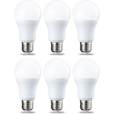 Lot de 6 ampoules LED Culot à vis E27 12 W (équivalent 120 W) Blanc froid Intensité non variable-LIAIKI